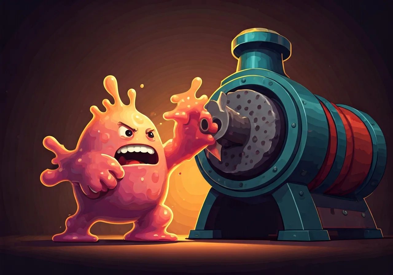 A close up of Gang Beasts characters engaged in a comical grab maneuver